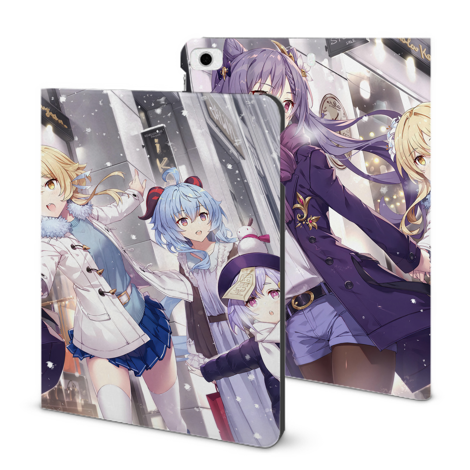 げんし神 genshin IPad ケース ブック型 PUレザー TPU 耐衝撃 軽量 薄型 ペン収納なし 全面保護 IPad 各モデル対応